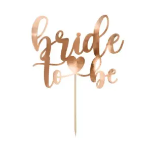 Adorno para pastel Bride to be, papel, 17,5 cm, oro rosa, 1 ud.