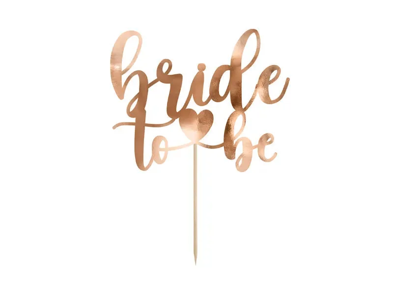Adorno para pastel Bride to be, papel, 17,5 cm, oro rosa, 1 ud.
