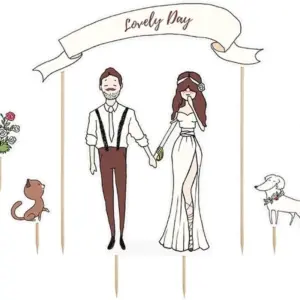 Adorno para tarta Lovely Day, 17 x 22 cm, 7 elementos