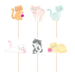 Adornos de papel para cupcakes Gatos, 10-11 cm, 12 uds.
