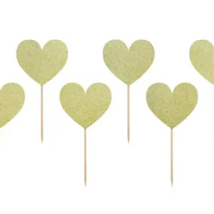 Adornos para cupcakes Sweet Love - Corazones, 6 uds.