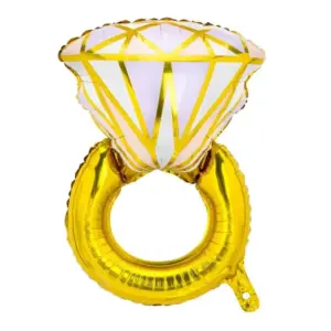 Anillo de diamante con globo de aluminio, 24 x 37,5" / 60 x 95 cm