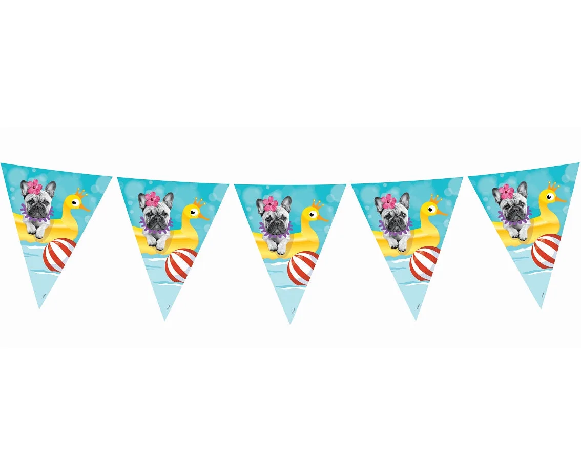 Bandera de fiesta hawaiana, plástico, 360 cm, 11 banderas