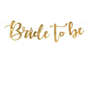 Banderín de papel Bride to be, dorado, 80 x 19 cm