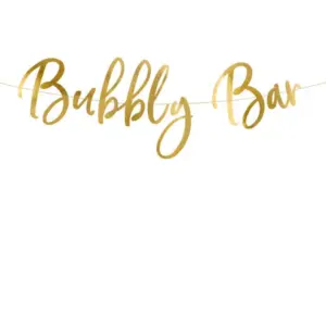 Banderín de papel Bubbly Bar, dorado, 83x21 cm