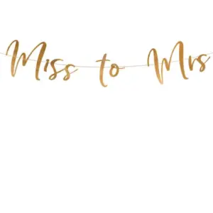 Banderín de papel Miss to Mrs, oro rosa, 18 x 76 cm