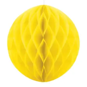 Bola Favo de Mel, amarilla, papel de seda, 30 cm, 1 ud.