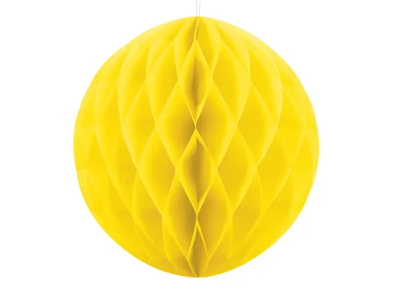Bola Favo de Mel, amarilla, papel de seda, 30 cm, 1 ud.