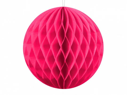 Bola Favo de Mel, fucsia, papel de seda, 20 cm, 1 ud.