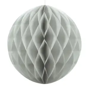 Bola Favo de Mel, gris claro, papel de seda, 10 cm, 1 ud.