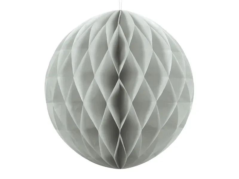 Bola Favo de Mel, gris claro, papel de seda, 20 cm, 1 ud.
