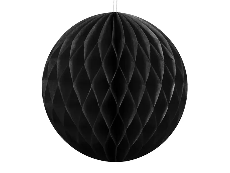 Bola Favo de Mel, negra, papel de seda, 10 cm, 1 ud.
