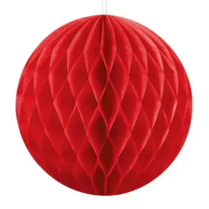Bola Favo de Mel, roja, papel de seda, 20 cm, 1 ud.