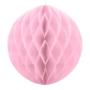 Bola Favo de Mel, rosa claro, papel de seda, 30 cm, 1 ud.