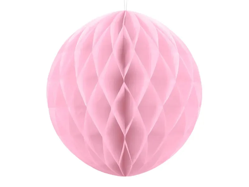 Bola Favo de Mel, rosa claro, papel de seda, 30 cm, 1 ud.