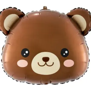 Cabeza de oso hecha con globo de aluminio, 19x15 " / 48x38 cm