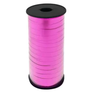 Cinta de plástico para rizar, rosa metalizado, 92 m