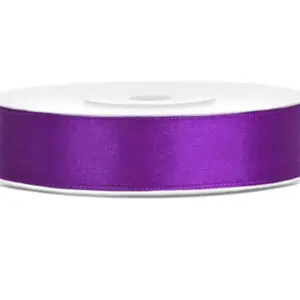 Cinta de raso, color morado, 12 mm x 25 m