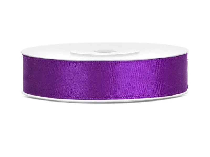 Cinta de raso, color morado, 12 mm x 25 m