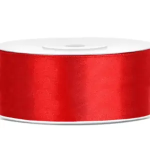 Cinta de raso roja 25 mm x 25 m