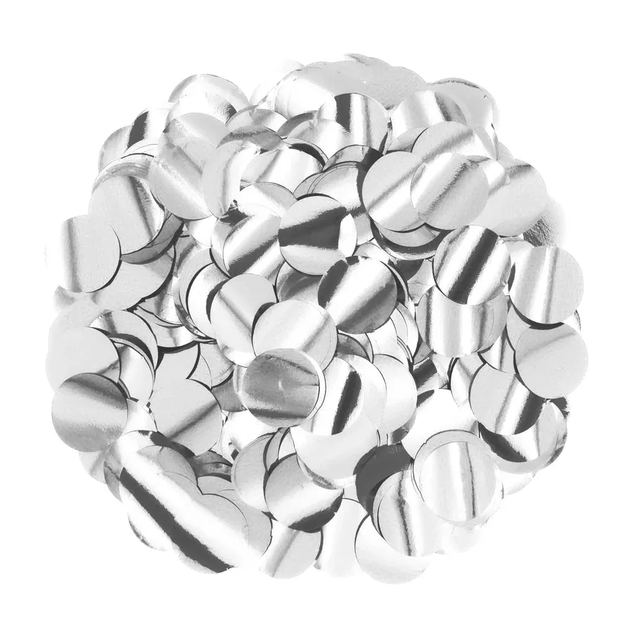 Círculos de confeti, color plata, 1 cm, paquete de 15 g