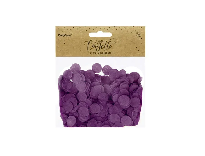Círculos de confeti morados, 1,6 cm, paquete de 15 g