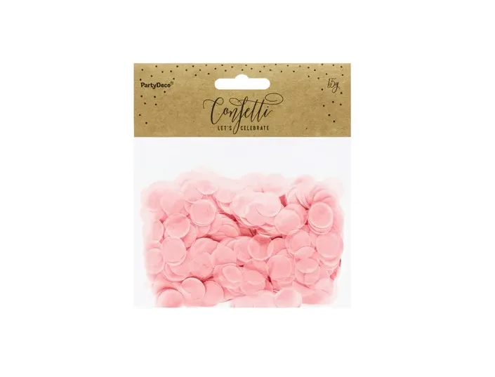 Círculos de confeti, rosa claro, 1,6 cm, paquete de 15 g