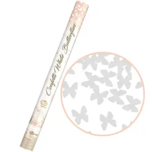 Confetti Cannon Butterfly, white, 60 cm.