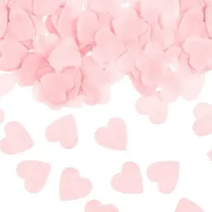 Corazones de confeti, 1,6x1,6 cm, rosa claro, paquete de 15 g