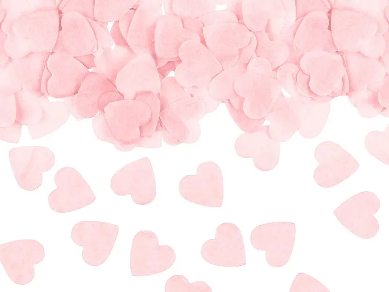 Corazones de confeti, 1,6x1,6 cm, rosa claro, paquete de 15 g