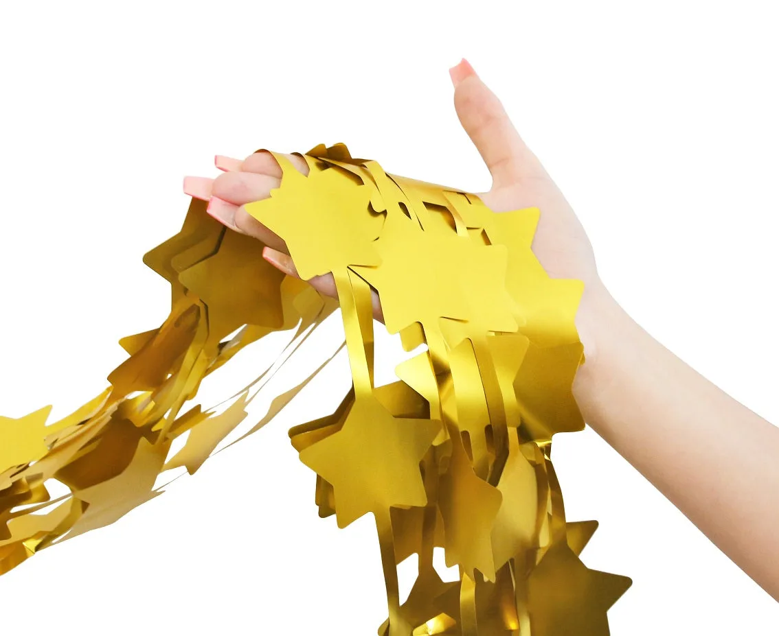 Cortina de fiesta Estrellas, oro mate, 100 x 200 cm
