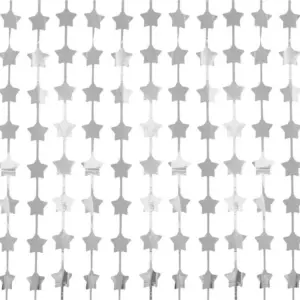 Cortina de fiesta Estrellas, plata, 100 x 200 cm