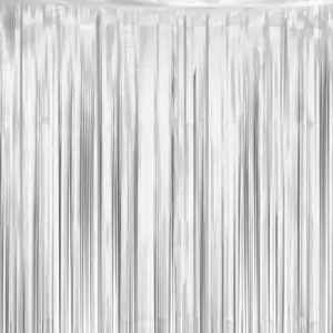 Cortina de fiesta, plata mate, 100 x 200 cm