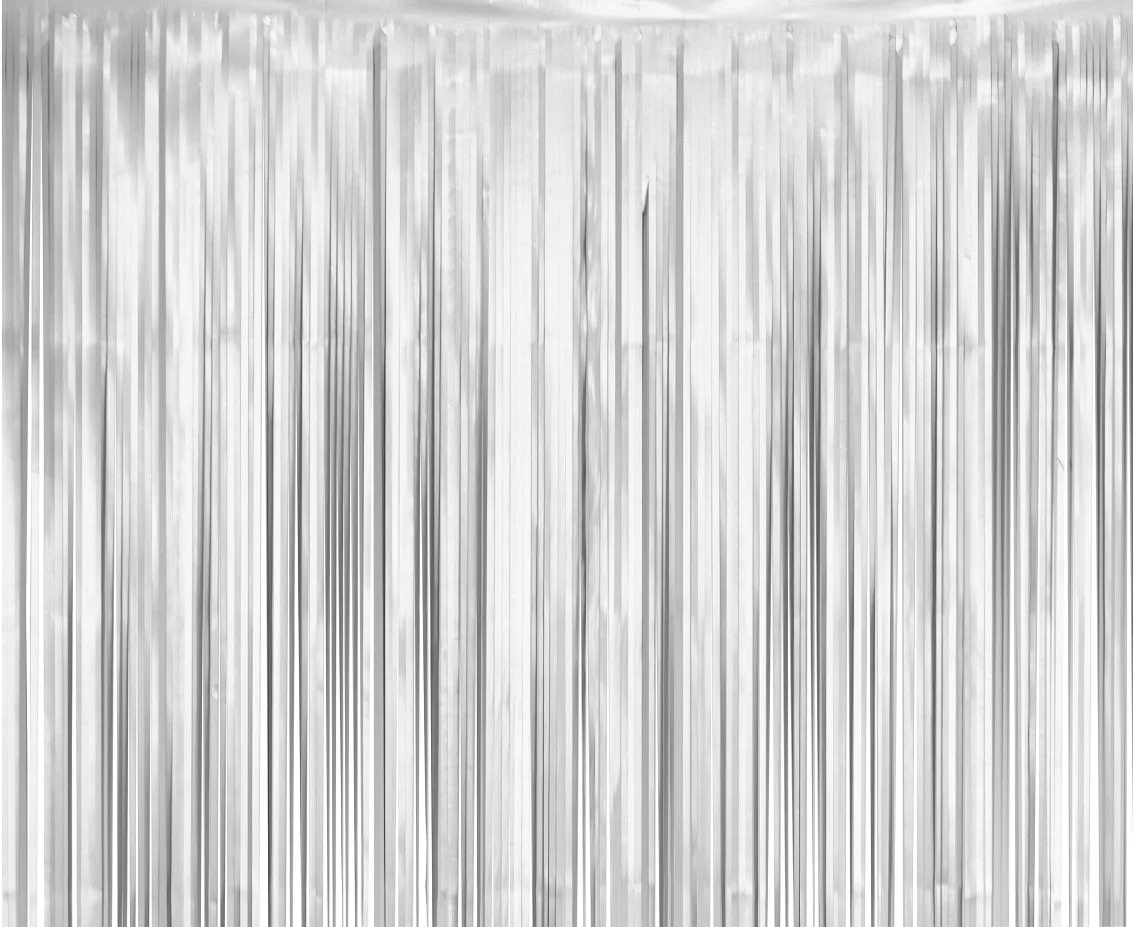 Cortina de fiesta, plata mate, 100 x 200 cm