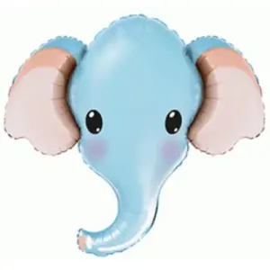 Giant Blue Elephant Foil Balloon – 80 cm Party Decoration