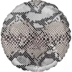 Globo de aluminio con forma de piel de serpiente, color gris, 17"/43 cm