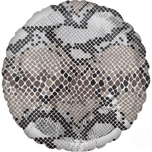 Globo de aluminio con forma de piel de serpiente, color gris, 17"/43 cm
