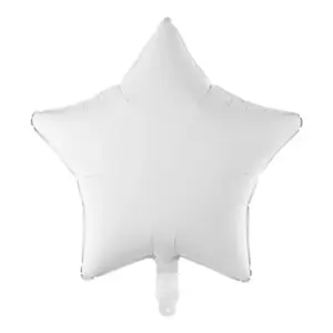 Globo de aluminio con forma de estrella, color blanco satinado, 17"/42 cm
