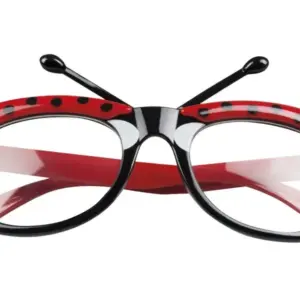 Gafas de fiesta Mariquita, lunares rojos/negros