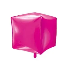 Globo cúbico de aluminio, rosa oscuro, 14"/35 cm
