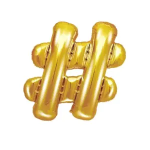 Globo de aluminio ''#'', 35 cm, dorado