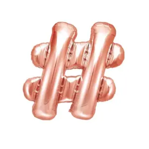 Globo de aluminio ''#'', 35 cm, oro rosa