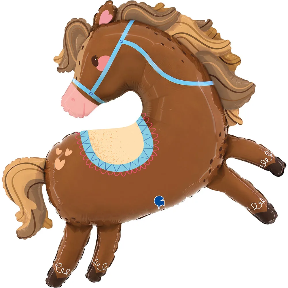Globo de aluminio Caballo, Poni, 94 cm