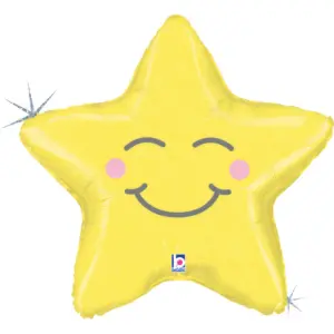 Globo de aluminio Chubby Star, amarillo, 66 cm