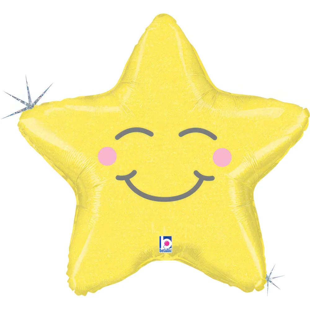 Globo de aluminio Chubby Star, amarillo, 66 cm