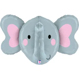 Globo de aluminio con forma de cabeza de elefante, 3D, 34" / 86 cm