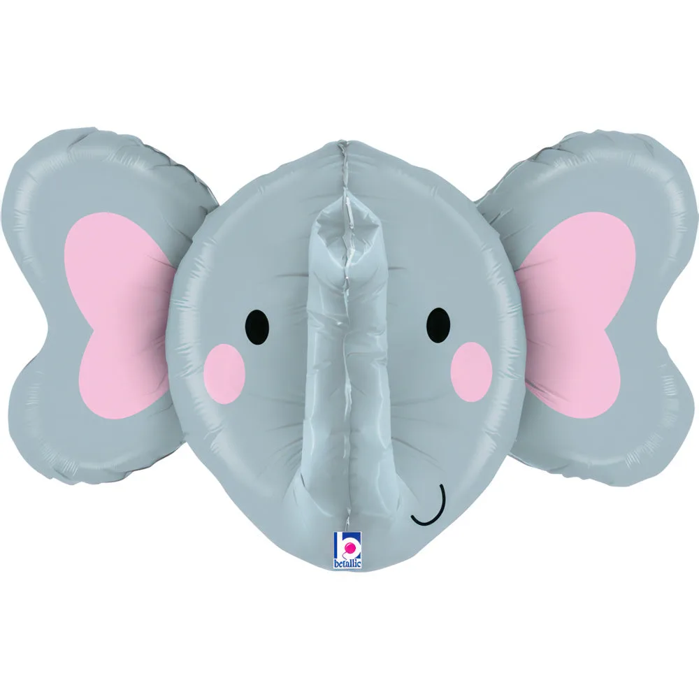 Globo de aluminio con forma de cabeza de elefante, 3D, 34" / 86 cm