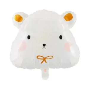 Globo de aluminio con forma de cabeza de oso polar, 42 x 36 cm