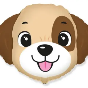 Globo de aluminio con forma de cabeza de perro, 55 cm