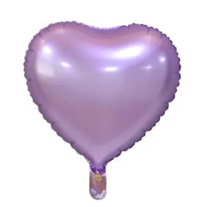 Globo de aluminio con forma de corazón, color lila satinado, 18" / 37 cm